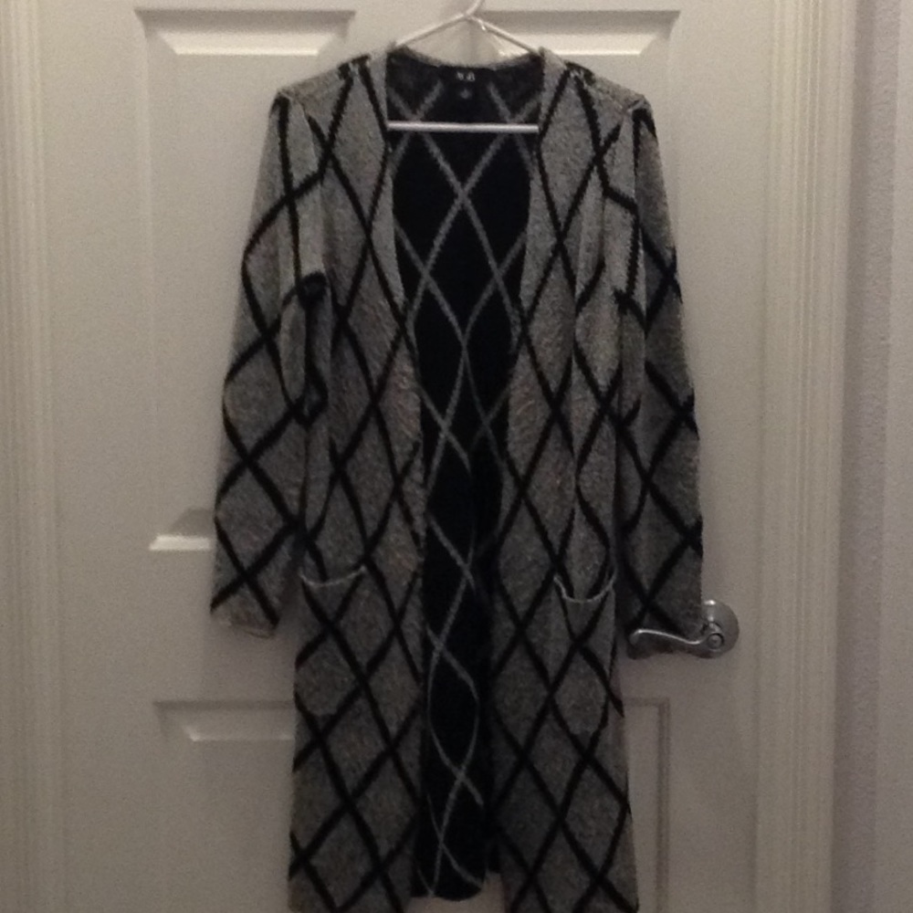 Long cardigan grey and black